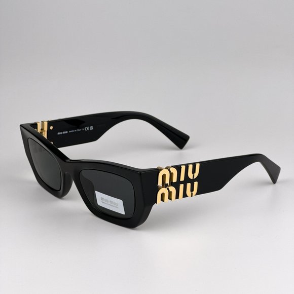 Miu Miu MU09WS 1AB5S0 BRAND NEW Sunglasses Black Grey Cat Eye Women